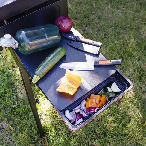 Blackstone Griddle 22 بوصة، OTG شواية سطح الطاولة الخارجية مع غطاء مدمج، ومجموعة قطع وسكاكين ملحقات Blackstone، شواية محمولة للتخييم، والشواء بالباب الخلفي، والطهي in Kuwait