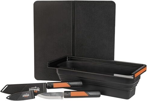 Blackstone Griddle 22 بوصة، OTG شواية سطح الطاولة الخارجية مع غطاء مدمج، ومجموعة قطع وسكاكين ملحقات Blackstone، شواية محمولة للتخييم، والشواء بالباب الخلفي، والطهي in Kuwait