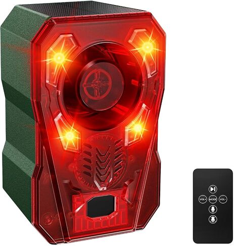 Solar Outdoor Motion Sensor Alarm - Dog Barking Alarm for Farm Yard | 4 Volume Adjust, 130dB Loud & Strobe Light, 10 Sounds, IP 65 Waterproof Motion Detector Alarm to Deter Deer, Raccoon, Bear in Kuwait