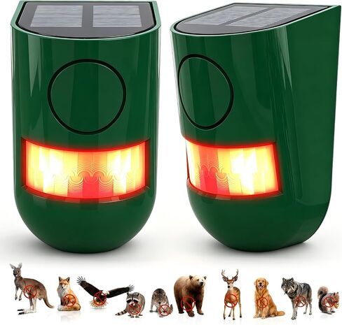 ChunHee Solar Outdoor Motion Sensor Alarm 120dB Sound 4 Mode IP65Waterproof | Loud Sound Strobe Light Security Siren Alarm Easy Set up Alarm for Home,Garden,Yard,Barn,Chicken Coop 2PC in Saudi Arabia