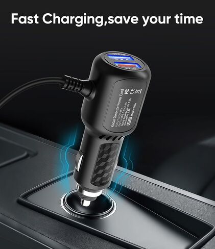 DC 12V Car Charger for Sylvania Portable DVD Player 6.5ft Power Cord | Replacement Car Cigarette Lighter Power Cord for Sylvania/DBPOWER/UEME/HDJUNTUNKOR/DRJ,Dual Port USB Vehicle Power Cable in Saudi Arabia