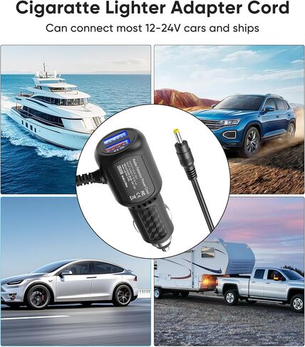 DC 12V Car Charger for Sylvania Portable DVD Player 6.5ft Power Cord | Replacement Car Cigarette Lighter Power Cord for Sylvania/DBPOWER/UEME/HDJUNTUNKOR/DRJ,Dual Port USB Vehicle Power Cable in Saudi Arabia