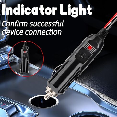 Mobile Transceiver Car Charger Cable Car Radios Power Cord CB Radio Accessories 12V DC Power Cigarette Lighter with LED Lights for Mobile Radio 5.6ft Long in Saudi Arabia
