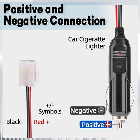 Mobile Transceiver Car Charger Cable Car Radios Power Cord CB Radio Accessories 12V DC Power Cigarette Lighter with LED Lights for Mobile Radio 5.6ft Long in Saudi Arabia