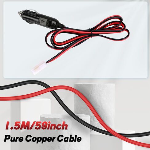 Mobile Transceiver Car Charger Cable Car Radios Power Cord CB Radio Accessories 12V DC Power Cigarette Lighter with LED Lights for Mobile Radio 5.6ft Long in Saudi Arabia