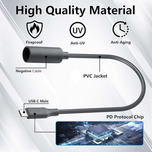 for Starlink Mini Type C to DC Adapter 20CM Waterproof Compatible with Original Starlink Mini USB C Power Cable 65W+ PD Source DC Power in Saudi Arabia
