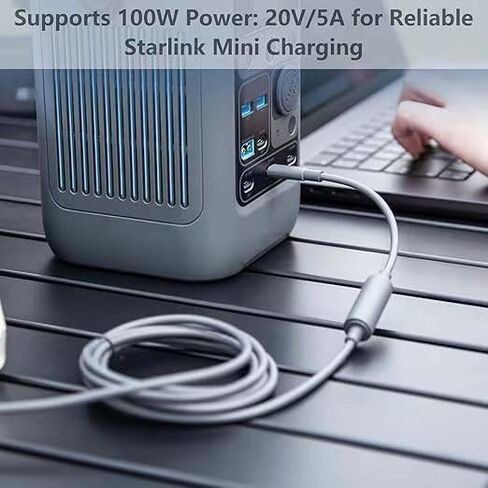 for Starlink Mini Type C to DC Adapter 20CM Waterproof Compatible with Original Starlink Mini USB C Power Cable 65W+ PD Source DC Power in Saudi Arabia