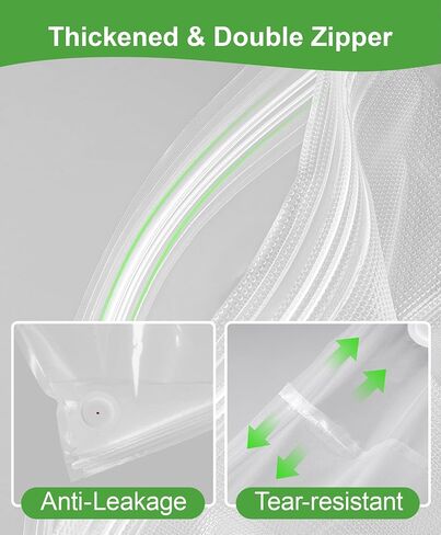 JEETEE 40 Pcs Reusable Vacuum Sealer Bags for Food BPA-Free（20S+15M+5L) | Upgrade Air Valve Leak-Proof Food Storage Bags, Compatible with Handheld Vacuum Sealers for Meal Prep, Freezer, Sous Vide in Kuwait