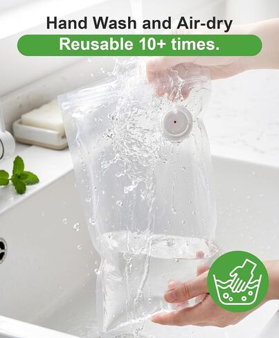 JEETEE 40 Pcs Reusable Vacuum Sealer Bags for Food BPA-Free（20S+15M+5L) | Upgrade Air Valve Leak-Proof Food Storage Bags, Compatible with Handheld Vacuum Sealers for Meal Prep, Freezer, Sous Vide in Kuwait