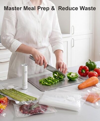 JEETEE 40 Pcs Reusable Vacuum Sealer Bags for Food BPA-Free（20S+15M+5L) | Upgrade Air Valve Leak-Proof Food Storage Bags, Compatible with Handheld Vacuum Sealers for Meal Prep, Freezer, Sous Vide in Kuwait