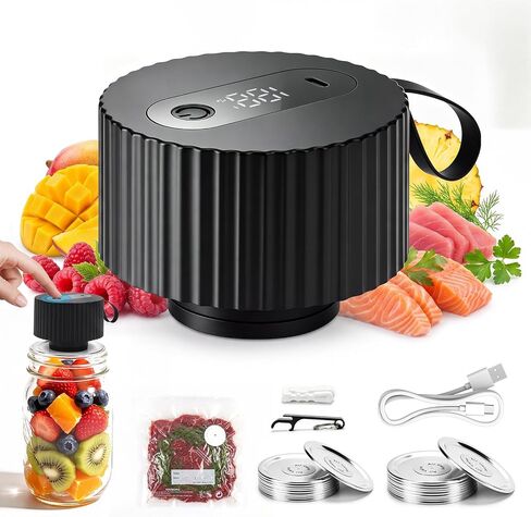 Mason Jar Vacuum Sealer Kit, Electric Sealer for Wide & Regular Mason Jars | Portable Vacuum Sealer for Jars, Birthday Gift for Her, Gifts for Mom, Grandma in Saudi Arabia
