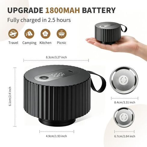 Mason Jar Vacuum Sealer Kit, Electric Sealer for Wide & Regular Mason Jars | Portable Vacuum Sealer for Jars, Birthday Gift for Her, Gifts for Mom, Grandma in Saudi Arabia