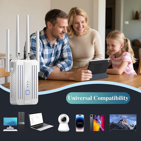 WiFi Extender Signal Booster for Home: 2026 Internet Repeater Long Range Up to 9995 Sq. Ft. Whole Home WiFi Coverage (White) in Saudi Arabia