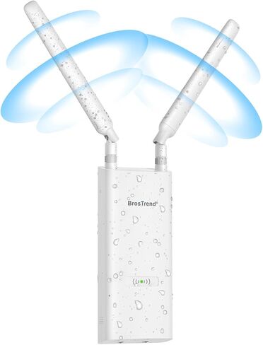 BrosTrend AX3000 Outdoor WiFi Extender Long Range, WiFi 6, Gigabit PoE WPA3 | Dual Band High Gain Antenna, IP65 Weatherproof WiFi Booster Compatible Starlink, Yard, Farm, RV etc. ESD Lightning Protection in Saudi Arabia