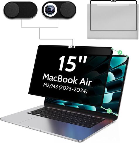 Nano 15 Inch Privacy Screen for Microsoft Surface Laptop 6/5/4/3/2/1, Removable Film Anti-Spy Filter Black Security Protector, Anti Glare Blue Light Shield Matte Screen Guard in Saudi Arabia