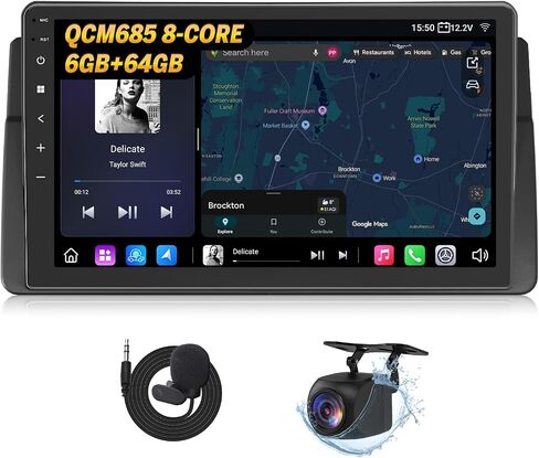 Eonon 6+64GB 9" QLED Android Car Stereo for BMW E46 3 Series | E46X6S2 for 1998-2006 BMW E46 M3 325i 330i,QCM 685 8-core processor 4G LTE DSP optical coaxial output in Kuwait