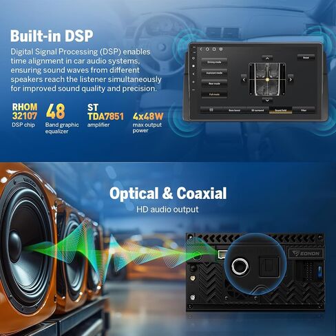 Eonon 6+64GB 9" QLED Android Car Stereo for BMW E46 3 Series | E46X6S2 for 1998-2006 BMW E46 M3 325i 330i,QCM 685 8-core processor 4G LTE DSP optical coaxial output in Kuwait
