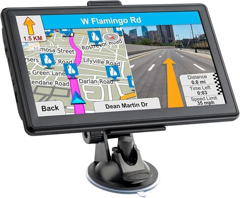 GPS Navigator للسيارة - نظام ملاحة GPS للسيارة مقاس 7 بوصات مع 2026 خريطة، تحديثات مجانية مدى الحياة، توجيه صوتي وكاميرا السرعة/تنبيهات الضوء الأحمر، توجيه مخصص للشاحنات لـ 7 سائقين تجاريين للمركبات in Kuwait