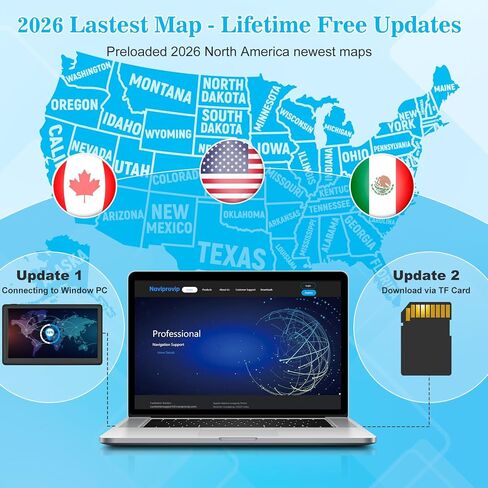 GPS Navigator للسيارة - نظام ملاحة GPS للسيارة مقاس 7 بوصات مع 2026 خريطة، تحديثات مجانية مدى الحياة، توجيه صوتي وكاميرا السرعة/تنبيهات الضوء الأحمر، توجيه مخصص للشاحنات لـ 7 سائقين تجاريين للمركبات in Kuwait