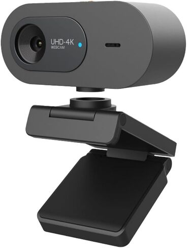 4K Webcam with Microphone, UHD Ultra-HD Computer Camera with Privacy Cover & Noise-Canceling Mic, 100° Wide Angle, USB Plug & Play Pro Desktop Web Cam for Zoom, Skype, Teams, Streaming in Saudi Arabia