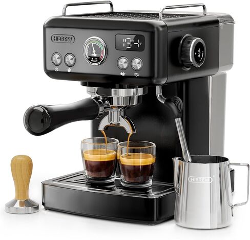 HIBREW H10A 58mm Espresso Machine, Stainless Steel,20bar | with Milk Frother, Customizable Settings, Smart Display in Saudi Arabia