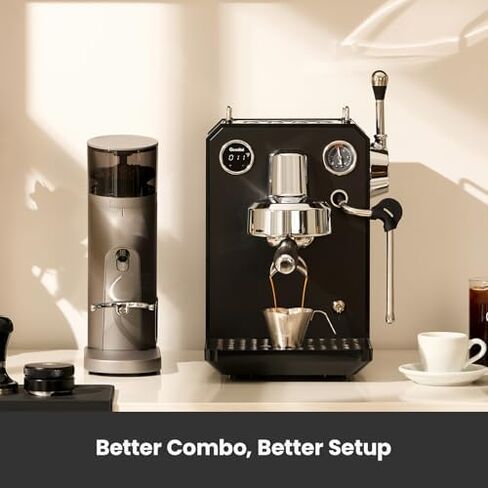 Gemilai G3006 Espresso Machine with Conical Burr Grinder Set - Professional Home Barista Bundle with PID Temp Control & 60 Grind Settings - Perfect for Lattes, Cappuccinos & Beginner Latte Art in Saudi Arabia
