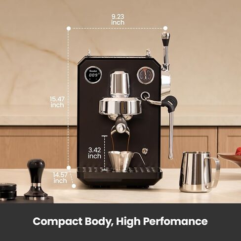 Gemilai G3006 Espresso Machine with Conical Burr Grinder Set - Professional Home Barista Bundle with PID Temp Control & 60 Grind Settings - Perfect for Lattes, Cappuccinos & Beginner Latte Art in Saudi Arabia