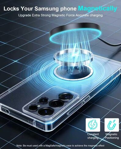 Wireless Charger 2Pack 6FT Samsung Magnetic MagSafe Fast Charging Pad | with USB-C/A Ports for Samsung Galaxy S25 Ultra/S24 FE/S23 Ultra/S22/S21/Z Google Pixel 9-7 | Strong Magnet Technology in Saudi Arabia