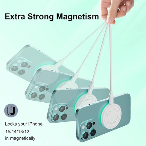 MagSafe Charger 2Pack 15W Magnetic Wireless Charger Fast Charging Pad with 6FT USB C to USB C Cable Compatible with iPhone 17/16/15/14/13/12 Series & AirPods 4/3/2/Pro | Strong Magnet Technology in Kuwait