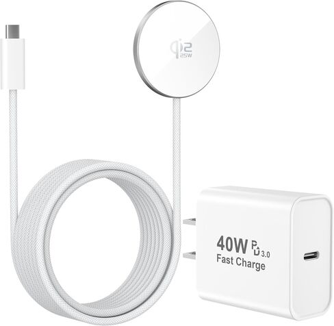 شاحن Magsafe معتمد من Apple MFi بقدرة 25 وات Qi2.2 شاحن لاسلكي مغناطيسي | آيفون 17 16 15 14 13 12 برو ماكس ، AirPods 4/3/2/Pro ، شاحن USB C 40 واط وشاحن محمول ماج آمن 25 واط لوحة شحن سريعة in Saudi Arabia