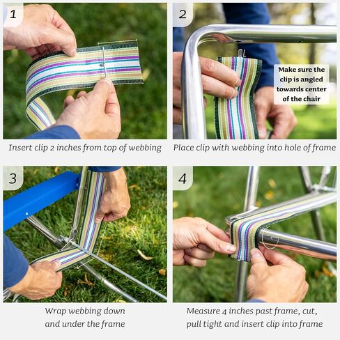 Lawn Chair USA Replacement Lawn Chair Webbing - Webbing for Lawn Chairs, Beach and Camping. UV-Resistant Webbing Strap Made with Durable Polypropylene (2 1/4" x 50', Yellow and White Stripe) in Saudi Arabia