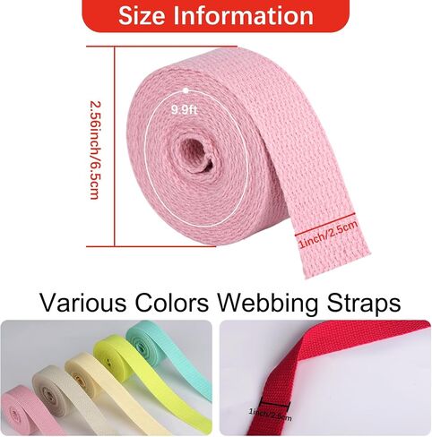36 Rolls Heavy Cotton Webbing,118.8 Yard 1 inch Webbing Strap | 36 Colors Cotton Webbing for Bag Leash Straps Crafting DIY,Durable Webbing for Sewing,Crafts Accessories Supplies in Saudi Arabia