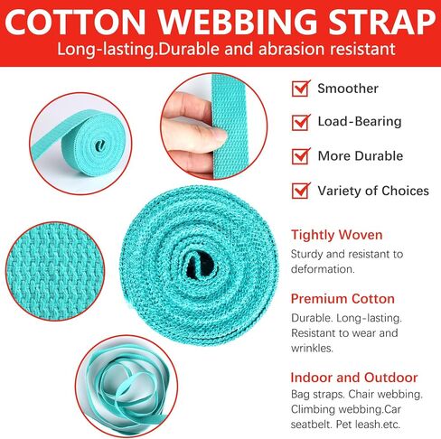 36 Rolls Heavy Cotton Webbing,118.8 Yard 1 inch Webbing Strap | 36 Colors Cotton Webbing for Bag Leash Straps Crafting DIY,Durable Webbing for Sewing,Crafts Accessories Supplies in Saudi Arabia
