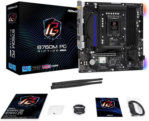 ASRock B760M Pro RS Motherboard DDR5 7200MHz HDMI DisplayPort eDP PCIe Gen5 (Graphics) 14th 13th 12th Gen Intel Core Processors LGA1700 192GB in Kuwait