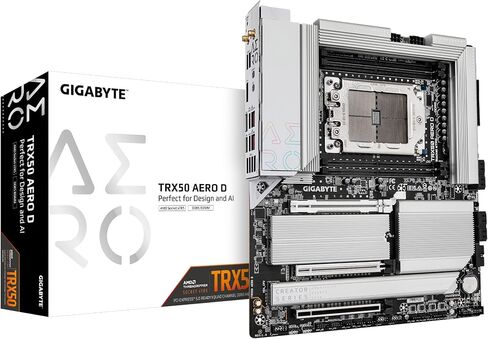 GIGABYTE TRX50 AERO D (sTR5/ AMD/ TRX50/ E-ATX/ DDR5/ PCIe 5.0 M.2/ PCIe 5.0/ USB4 Type-C/Wi-Fi 7/ Marvell 10GbE/ Motherboard) in Kuwait