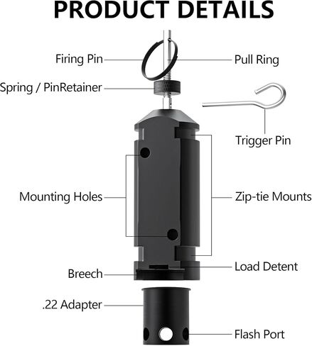 2 Pack Perimeter Trip Alarm-12 Gauge Camping Trip Wire Alarm Device for Outdoor and Property Safety/Bear Deterrent (Black) in Saudi Arabia