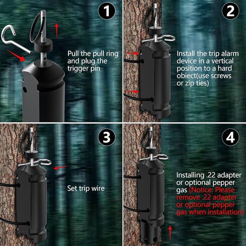 2 Pack Perimeter Trip Alarm-12 Gauge Camping Trip Wire Alarm Device for Outdoor and Property Safety/Bear Deterrent (Black) in Saudi Arabia