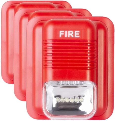 Fire Alarm Siren Security Horn Buzzer DC12V-24V Sound and Light Fire Warning Strobe Siren for Single Action Manual Pull Station or Alarm System in Saudi Arabia