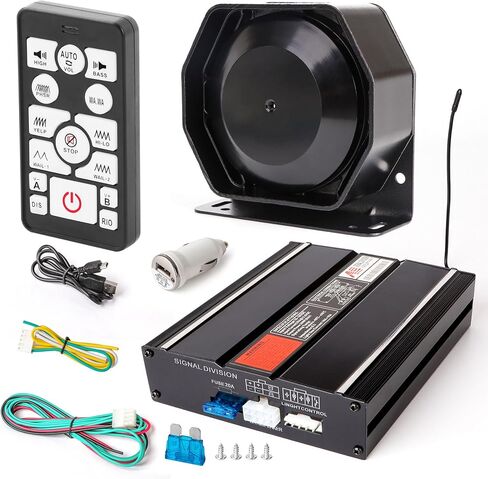 Police Car Emergency Siren Pa System for Truck Firefighter Vehicles | 20 Tones 200W 118-130DB Wireless Remote with Handheld Microphone Speaker Ambulance in Saudi Arabia