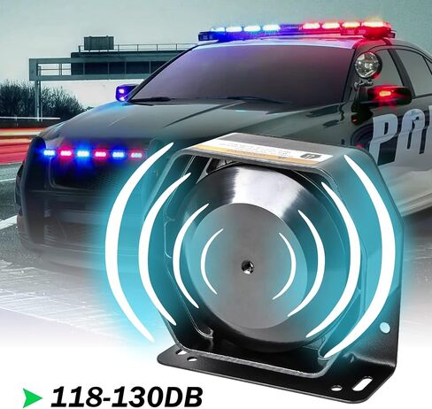 Police Car Emergency Siren Pa System for Truck Firefighter Vehicles | 20 Tones 200W 118-130DB Wireless Remote with Handheld Microphone Speaker Ambulance in Saudi Arabia
