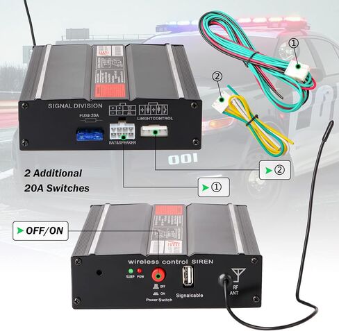Police Car Emergency Siren Pa System for Truck Firefighter Vehicles | 20 Tones 200W 118-130DB Wireless Remote with Handheld Microphone Speaker Ambulance in Saudi Arabia