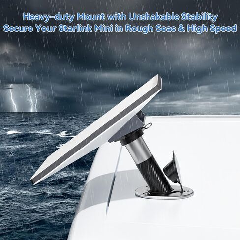 Starlink Mini Mount, Heavy-Duty & Lockable Starlink Mini Boat Mount, Marine-Grade 360° Swive Fishing Rod Holder Mount for Satellite Dish, Starlink Mini Kit for Boats Yachts Sailboats Trawlers in Kuwait