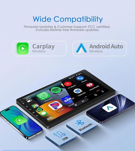 Wireless CarPlay Adapter for iPhone& Android,2-in-1CarPlay Dongle,Upgrade Wired to Wireless CarPlay Adapter,Cars with USB-A & Type-C Extension Cables,Stable Control,Plug and Play (Black) in Saudi Arabia