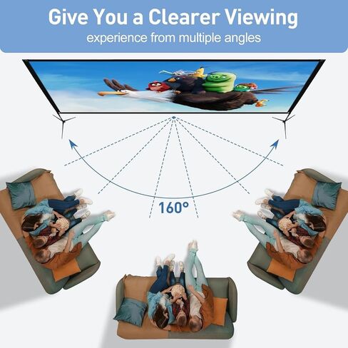 120inch Projector Screen with Stand, Portable Movie Screen Indoor Outdoor | 16:9 4K HD Anti-Wrinkle Foldable Screen, 160° View, Front & Rear Projection, Carry Bag Fixed Water Bag, Backyard Movie Night in Saudi Arabia