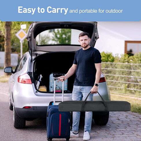 120inch Projector Screen with Stand, Portable Movie Screen Indoor Outdoor | 16:9 4K HD Anti-Wrinkle Foldable Screen, 160° View, Front & Rear Projection, Carry Bag Fixed Water Bag, Backyard Movie Night in Saudi Arabia