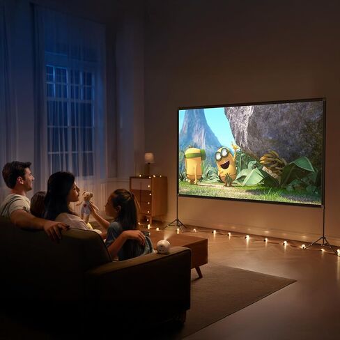 120inch Projector Screen with Stand, Portable Movie Screen Indoor Outdoor | 16:9 4K HD Anti-Wrinkle Foldable Screen, 160° View, Front & Rear Projection, Carry Bag Fixed Water Bag, Backyard Movie Night in Saudi Arabia