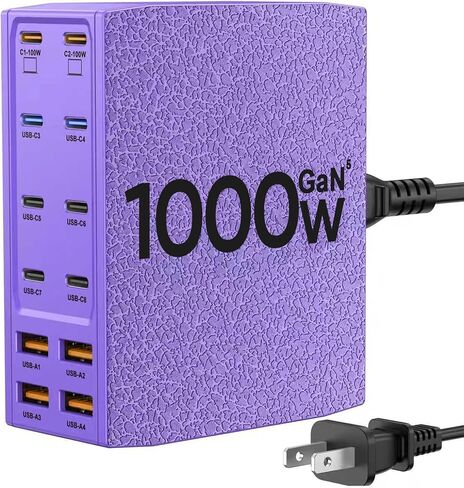 1000W USB Charging Station,12-Port USB C Charger Block with Dual 100W PD | USB-C Fast Charging Station Hub for MacBook Pro/Air/All iPad Phone 17/16 15/14/13/Pro Max/Samsung Galaxy Note in Saudi Arabia