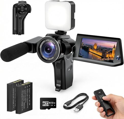 Vlogging Camera with Picture-in-Picture, WiFi Flip Screen, 8K Creator Kit | Picture-in-Picture recording captures the scene and your reaction, with WiFi control, a 270° flip screen, and autofocus. in Saudi Arabia