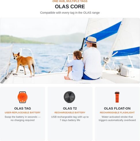 OLAS Core Portable Wireless Overboard Alarm | Bluetooth Mob Safety System | Real time Crew Tracking | Marine Safety Device | Boat Alarm System in Saudi Arabia