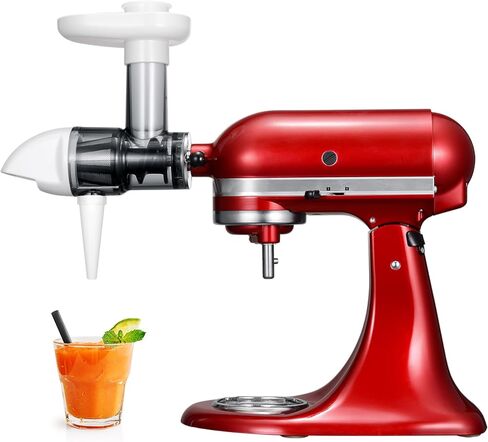 Masticating Juicer Attachment for KitchenAid Stand Mixers, Slow Juicer Attachment for Kitchenaid, Cold Press Juicer Attachment, White(Mixer Not Included) in Saudi Arabia